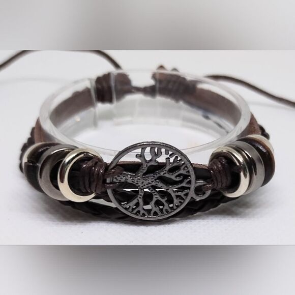 Men's leather bracelet Tree of life new e50 - Picture 1 of 1